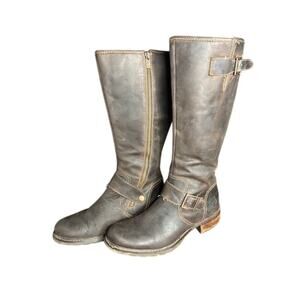 Timberland Bethel Espresso Brown Leather Riding Boots Women’s size 9 Buckle